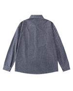 Vertical striped long-sleeved shirt
