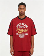 Contrast color letter print short sleeves