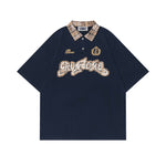 아플리케 문자 짧은 소매