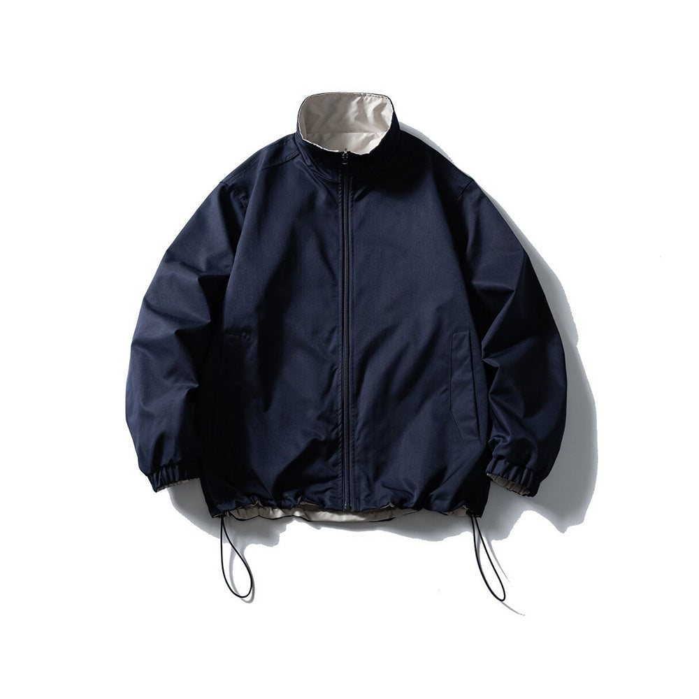 Stand collar reversible jacket