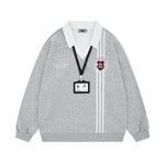 가짜 투피스 대학 스타일 스웨트셔츠