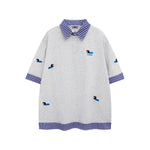 Retro simple loose short sleeves