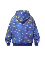Star-patterned hooded casual jacket