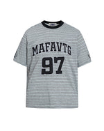 Embroidered striped short-sleeved shirt