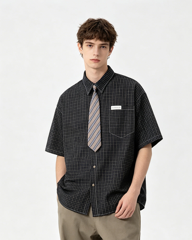 vintage striped short sleeve shirt