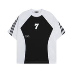 심플한 대비 컬러의 반팔