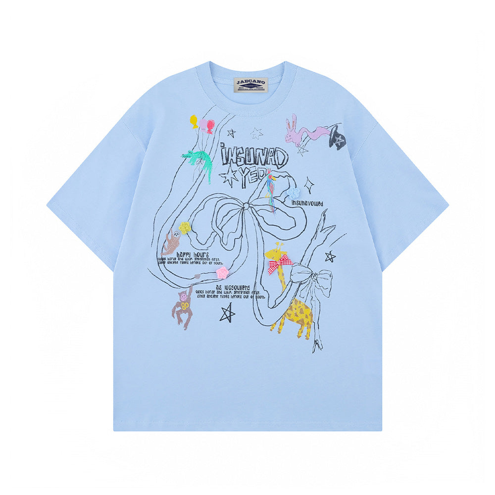 Hand-painted butterfly short sleeves