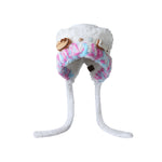 Color-blocked cat ear flaps