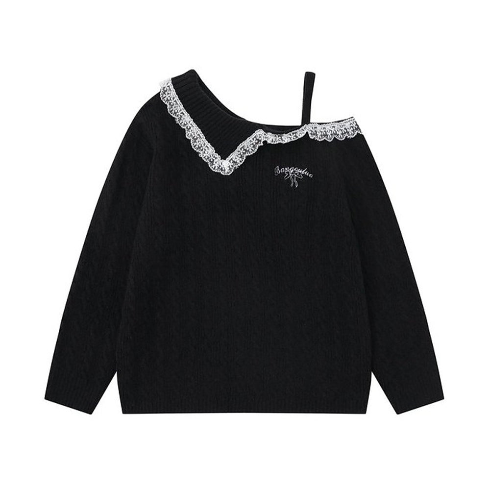 레이스 패널 니트 스웨터(여성용)