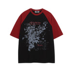 대비되는 색상의 꽃무늬 반팔