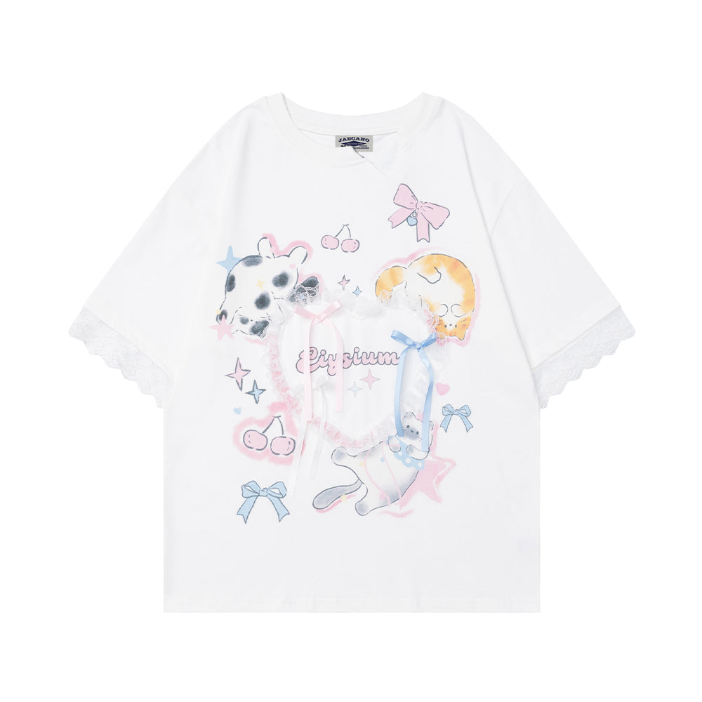 Cute loose short sleeves