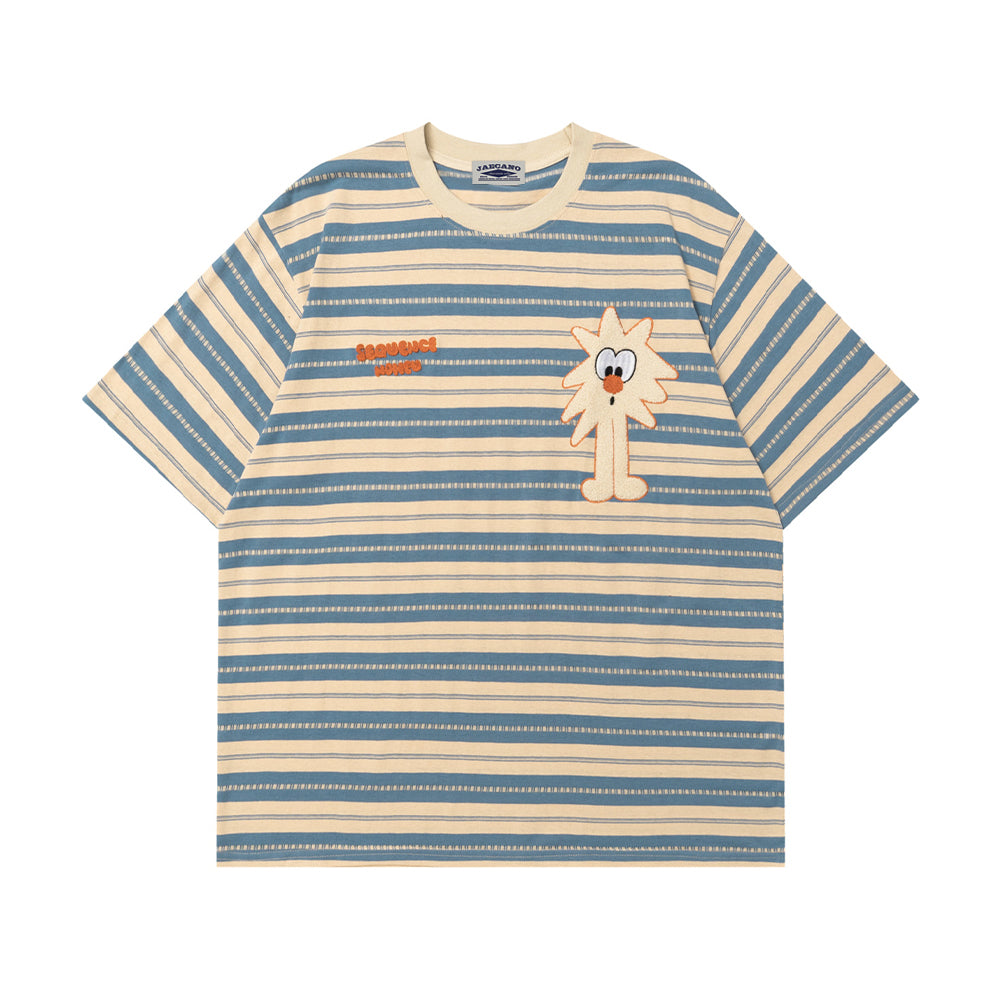Retro cartoon striped short sleeves