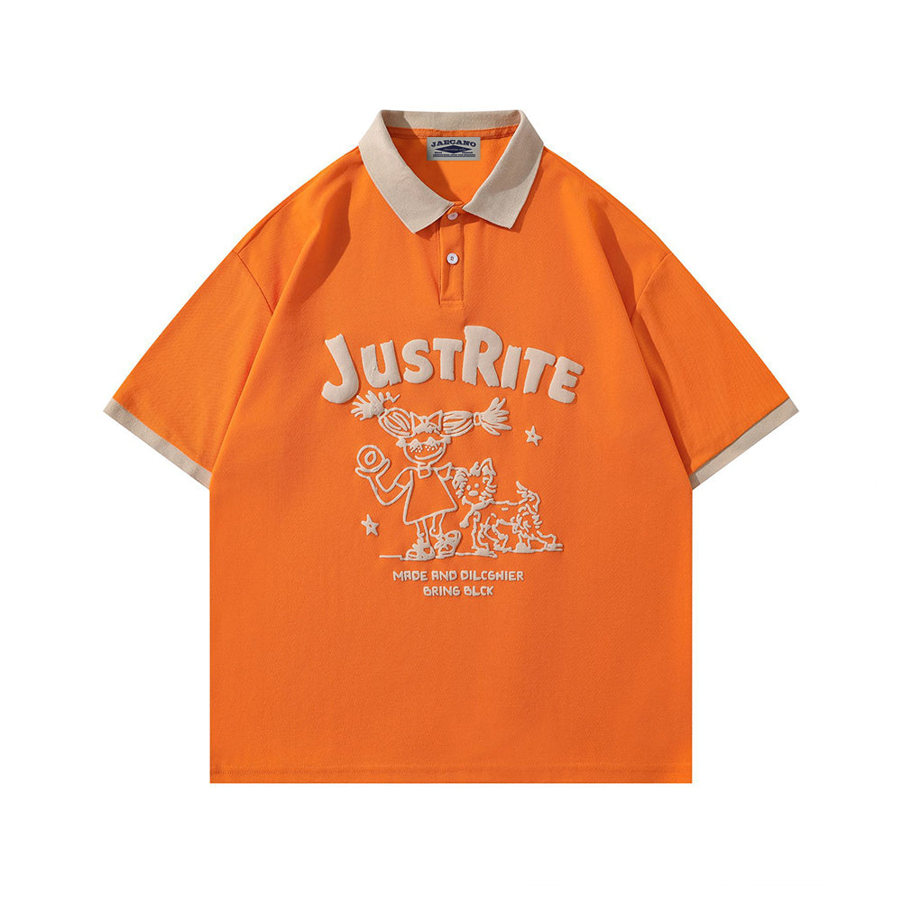 Contrast color foam print short sleeves