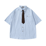 Striped short-sleeved shirt