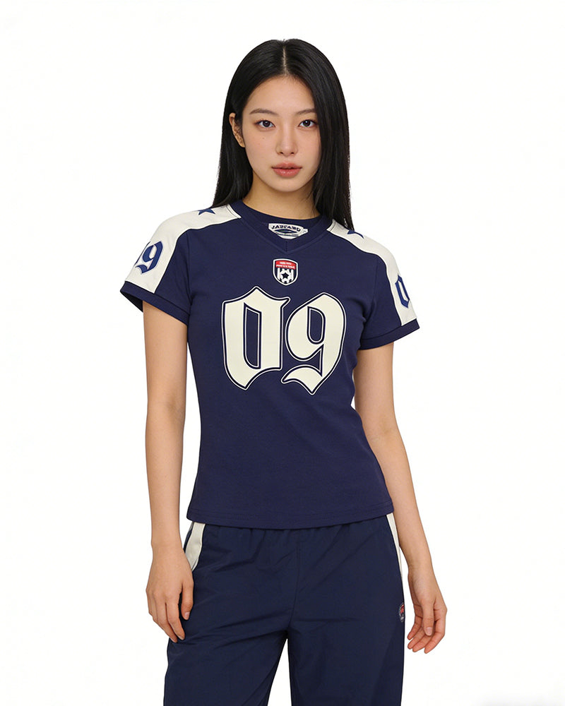 V-neck printed short sleeve