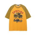 레트로 콘트라스트 래글런 반소매