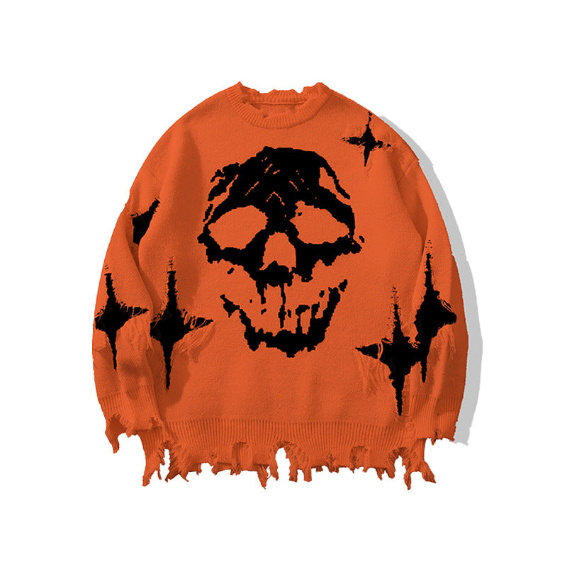 skull crew neck sweater