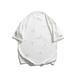 자수가 들어간 느슨한 짧은 소매