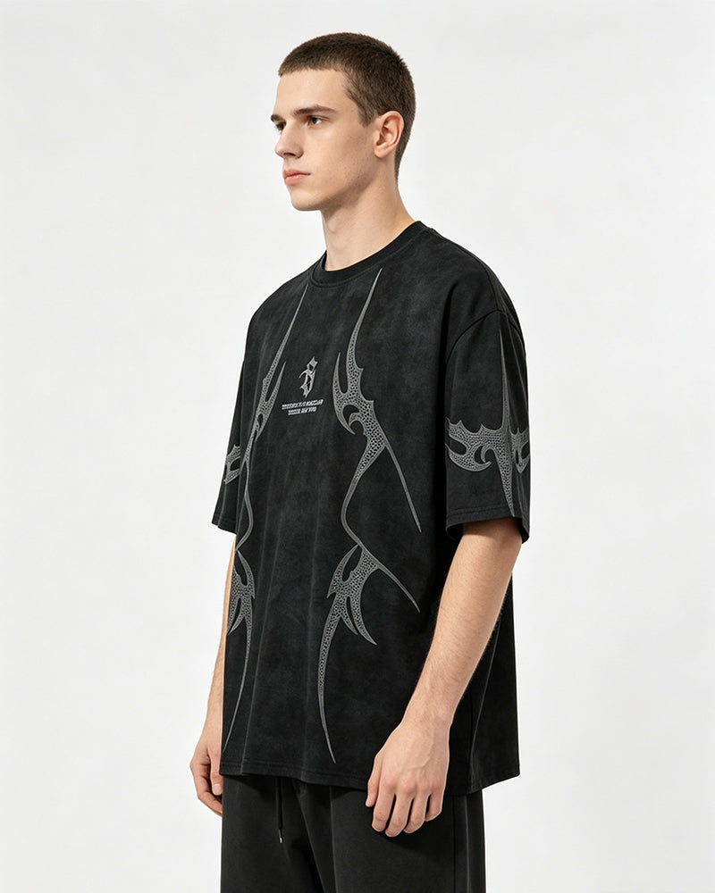 Retro print short sleeves