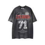Retro spray-painted letter print short sleeves