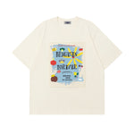 레트로 레터 프린트 반소매