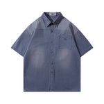 Vintage workwear short-sleeved shirt