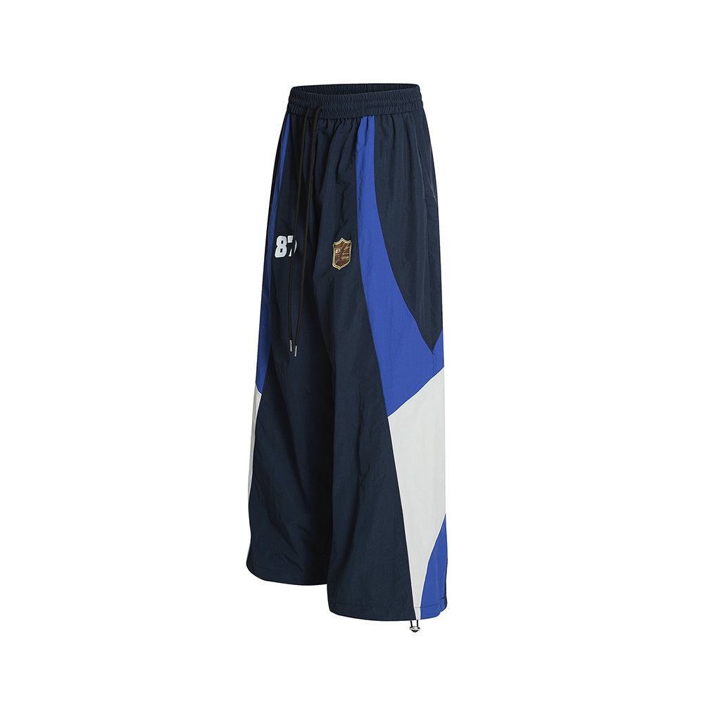 Contrast color panel trousers