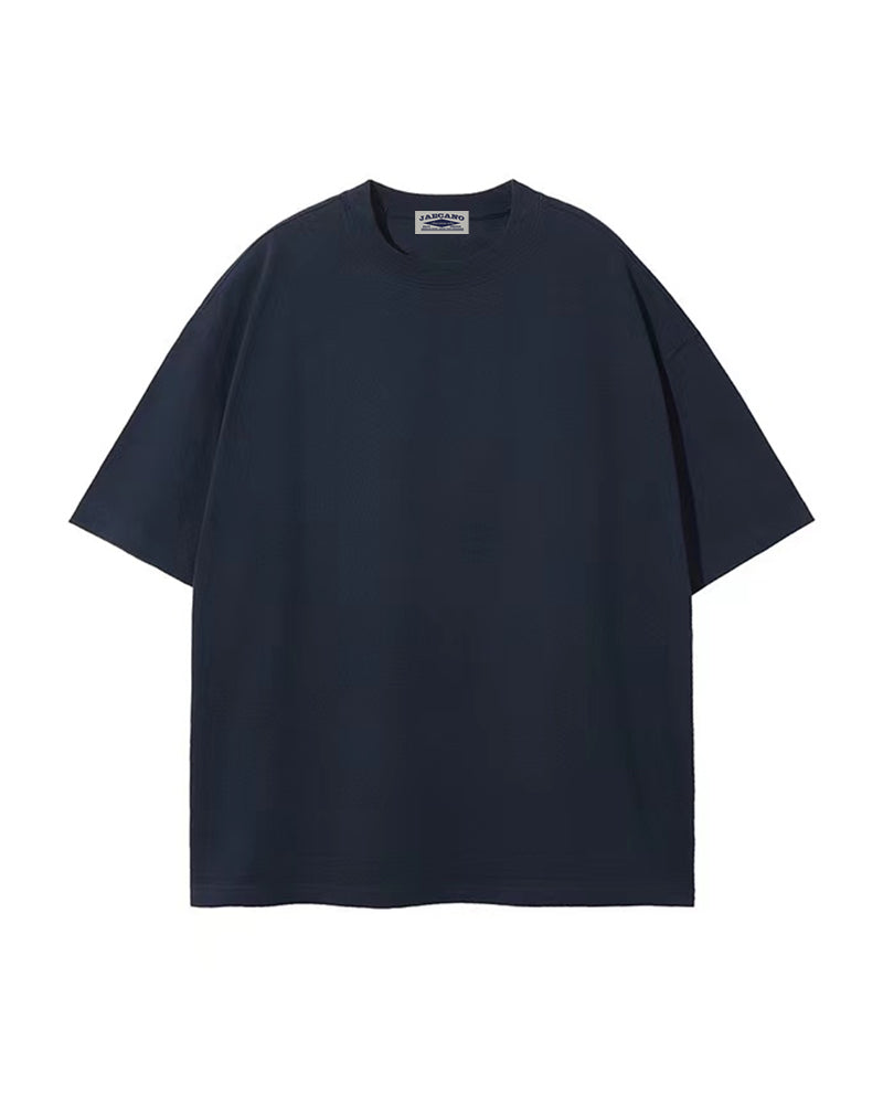クルーネック無地オーバーサイズカップル半袖Tシャツ