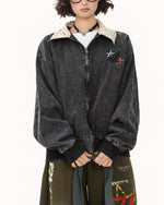 embroidered contrast jacket