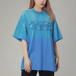 American retro patch washed short sleeves