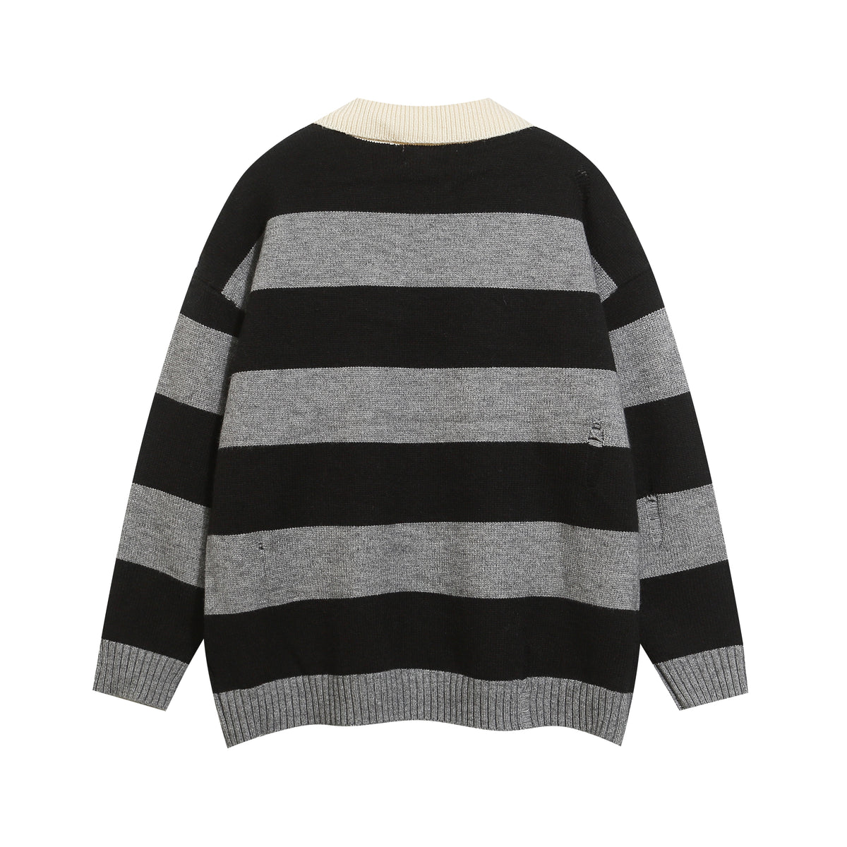 retro striped polo sweater