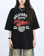 대비색 문자 프린트 반팔