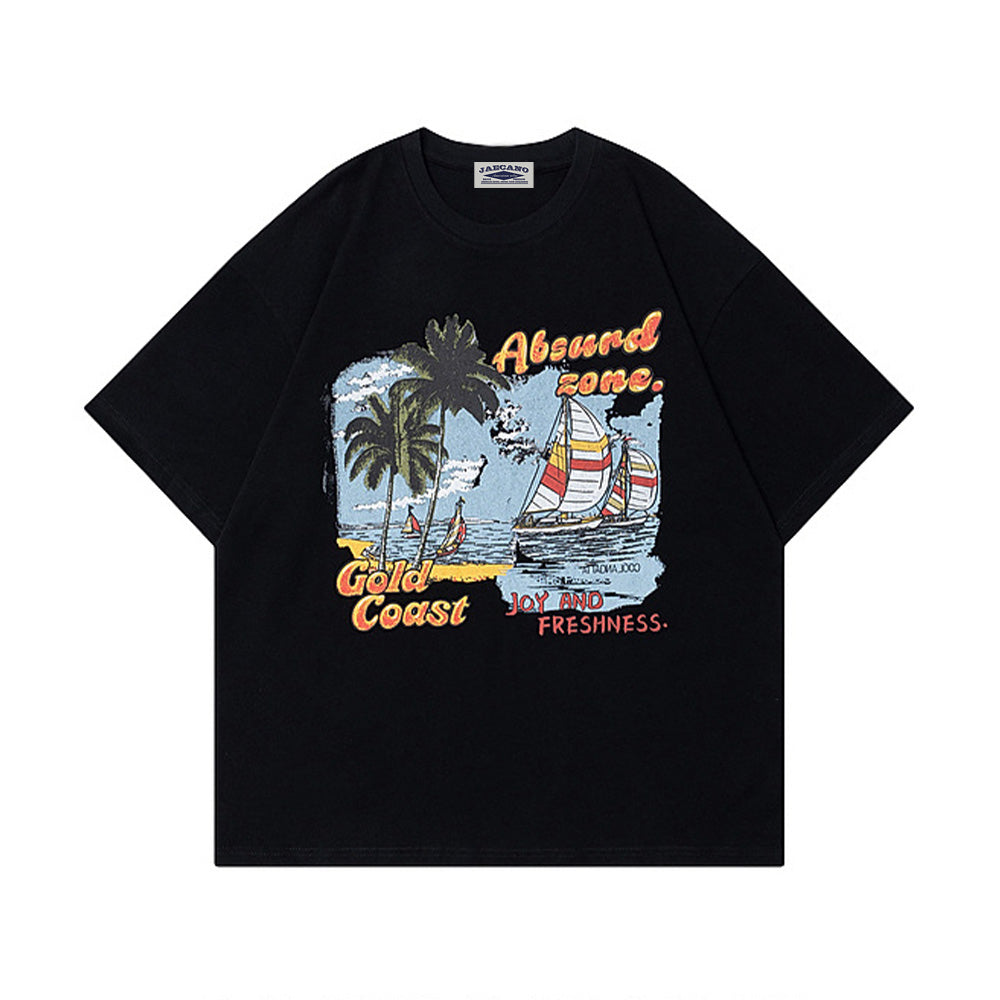 Retro creative print short sleeves