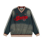 復古撞色牛仔衛衣