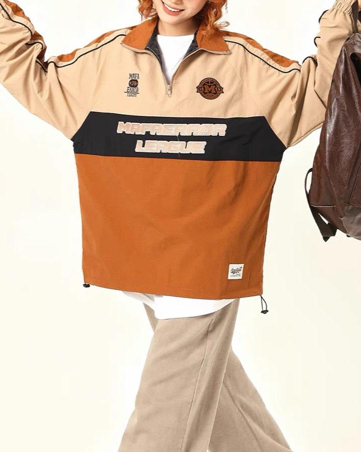 Vintage color block track top 