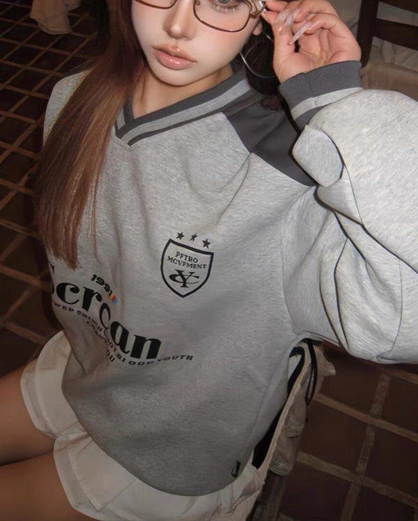 Retro pullover sweatshirt