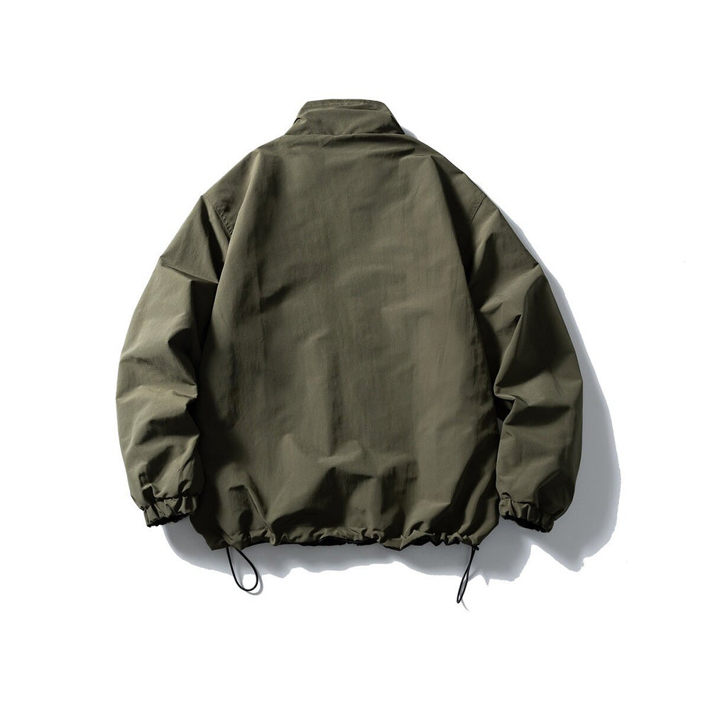 Stand collar reversible jacket