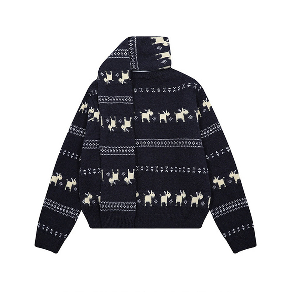 Striped knit cardigan with a relaxed feel (women's)