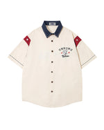 Contrast Color Puppy Short Sleeve Shirt