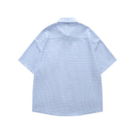 Embroidered plaid short-sleeved shirt