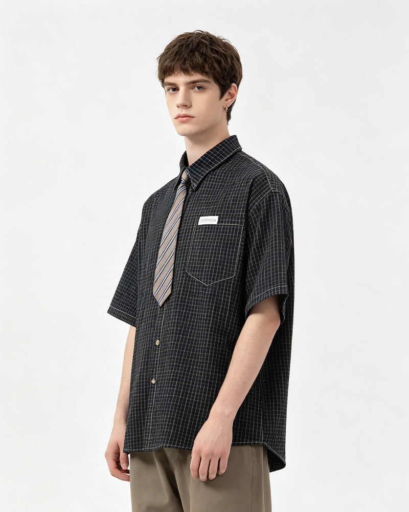 vintage striped short sleeve shirt