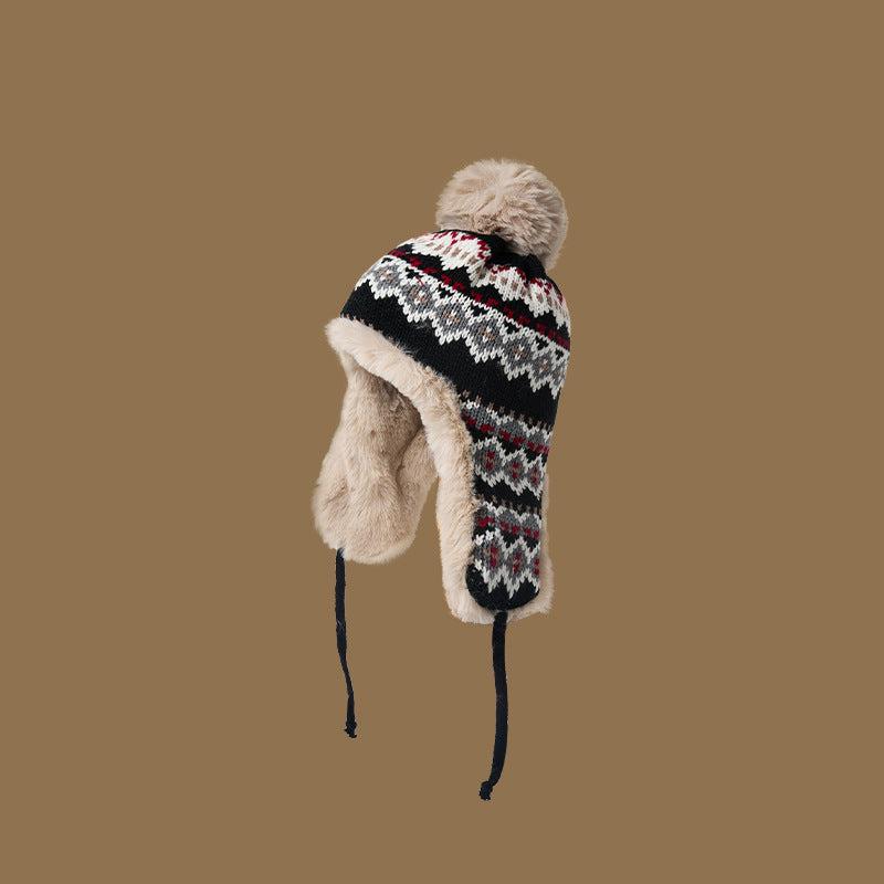 Retro warm plush hat