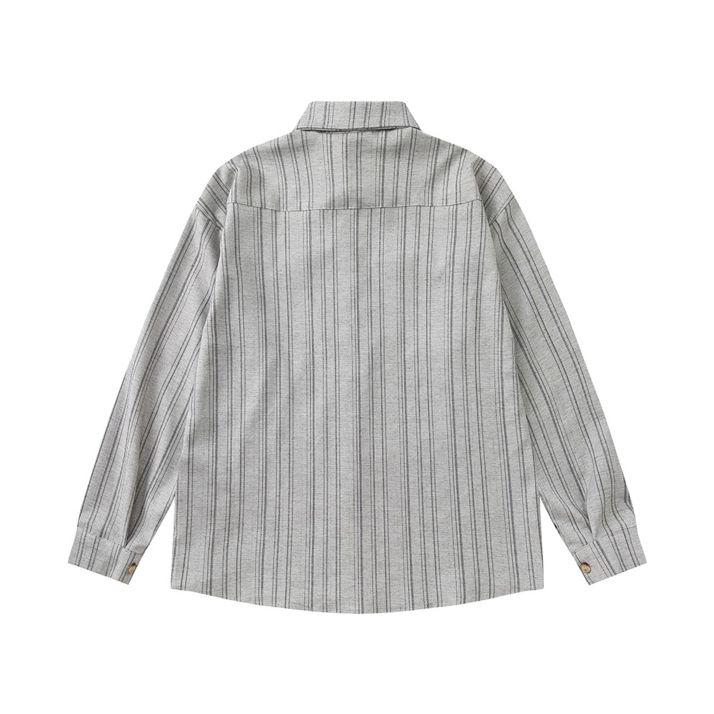 復古條紋長袖襯衫