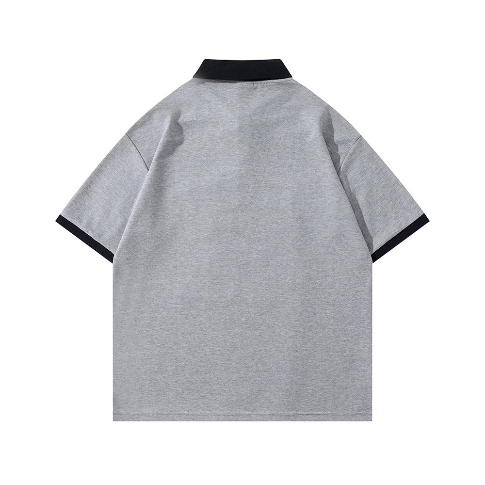 Contrast color foam print short sleeves