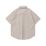 復古格紋短袖襯衫