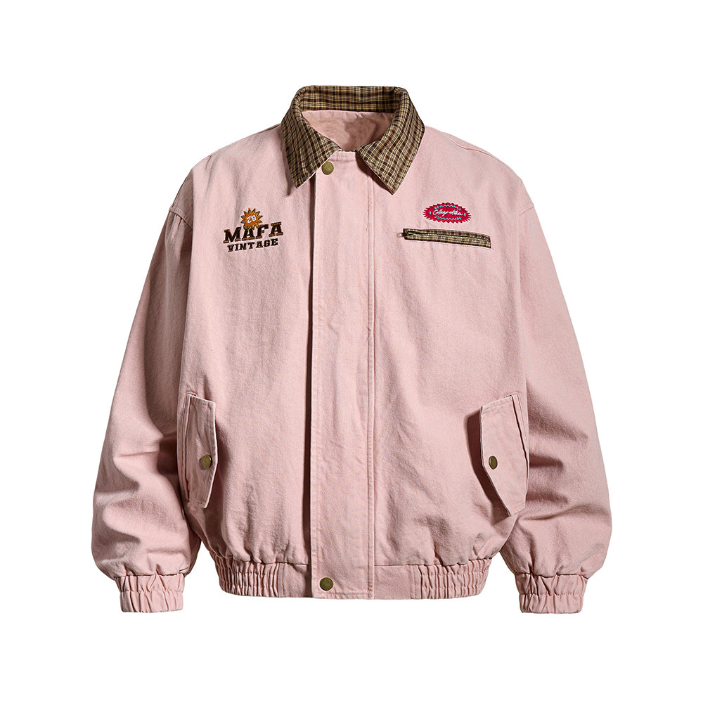 Stitched contrasting color couple's jacket