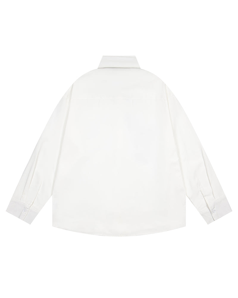 Casual Embroidered Long-Sleeved Shirt