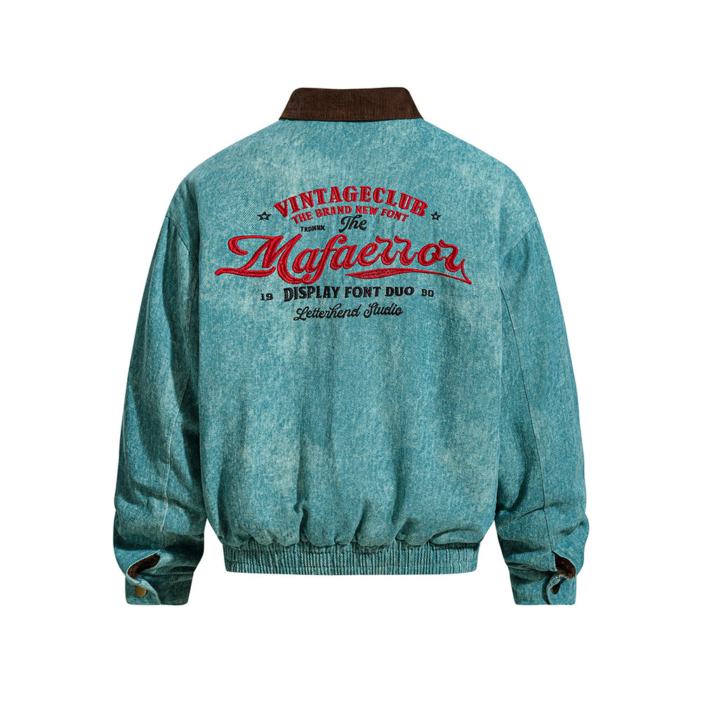 Retro patchwork letter jacket