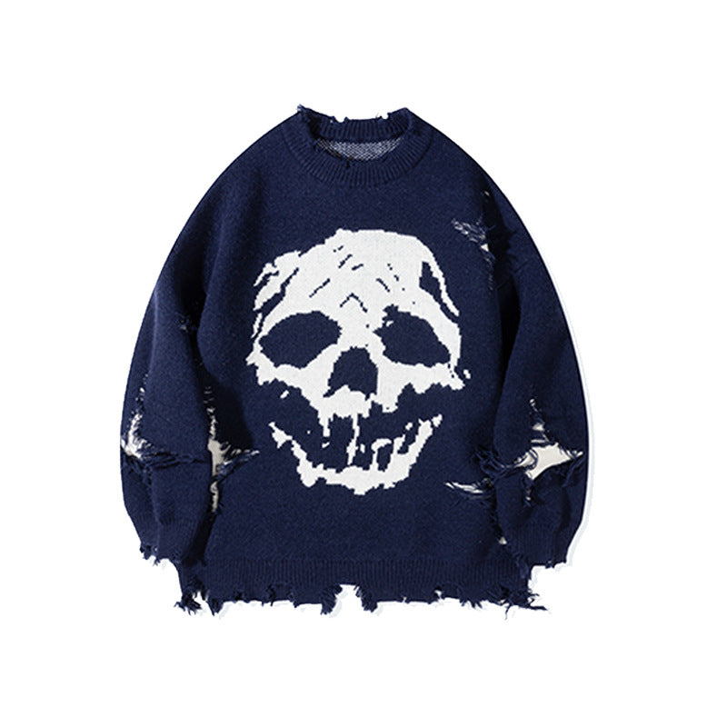 skull crew neck sweater