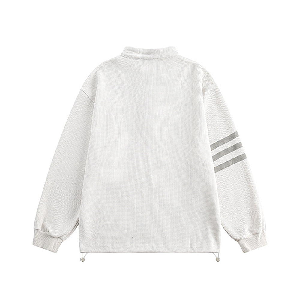 Waffle three-stripe sweatshirt